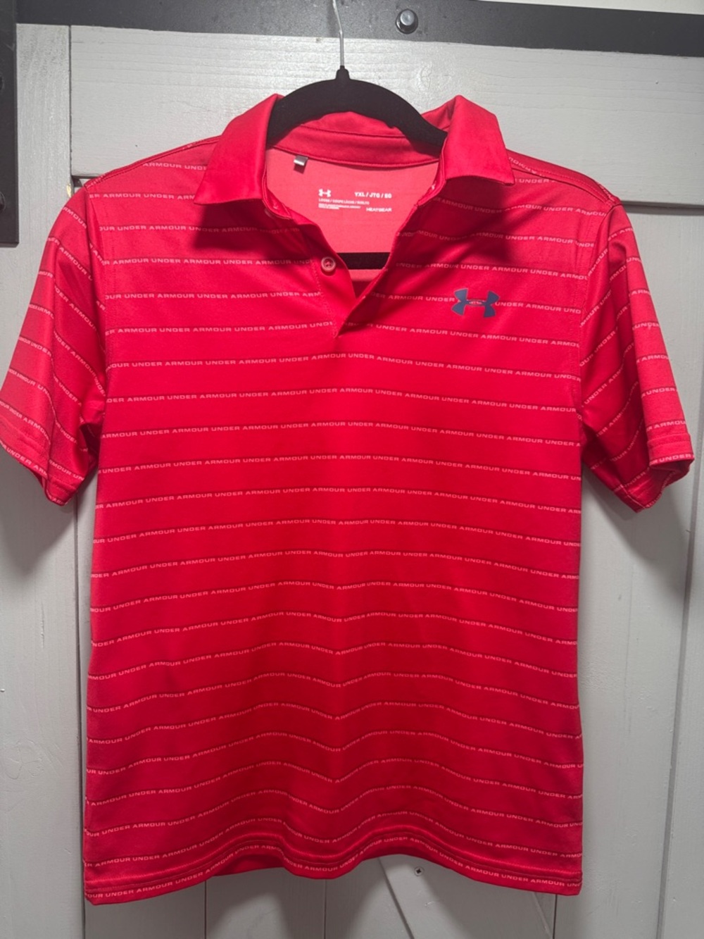 Under Armour Youth XL Red Golf Polo
